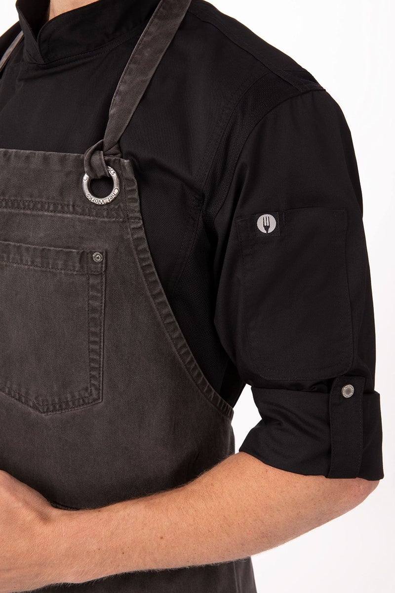 Chef Works Unisex Dorset Chefs Bib Apron, Pewter, One Size - Image 3